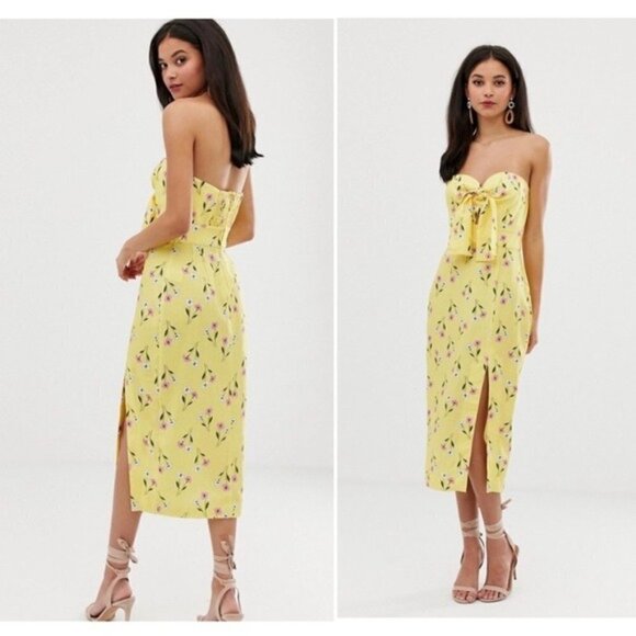 Finders Keepers Dress NWT Lemoncello Midi Strapless Dress new 8 - Picture 2 of 12